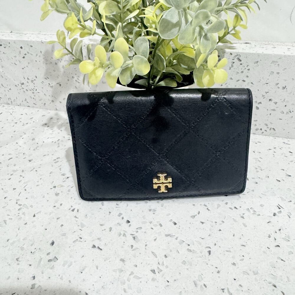 Tory Burch Georgia Slim Wallet Black Quiet Luxury DG
